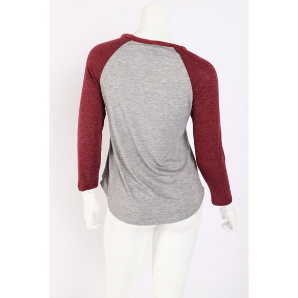 Women's Knot Front Long Sleeve Top T Shirt Casual Basic T Shirt Top XS S M L XL - Picture 3 of 3